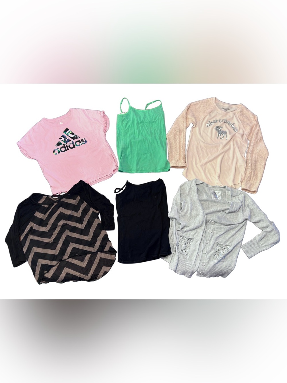Girls Size 7/8 Clothing Lot 9 Pc Adidas Justice Abercrombie Kids